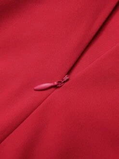 Red 1930s Halter Deep V-Neck Roses Jumpsuit -Retro Pulse Shop SCHL003424 5