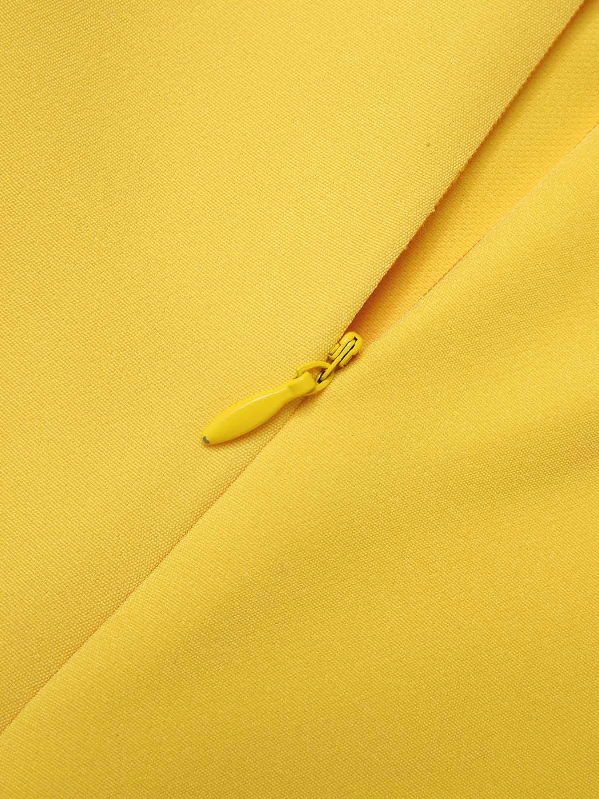 Yellow 1950s Off-Shoulder Buttons Romper 8 Yellow 1950s Off-Shoulder Buttons Romper - Image 6