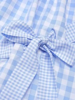Blue 1950s Spaghetti Strap Plaids Bow Decor Dress -Retro Pulse Shop SCHL003473 5 compressed