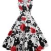 1950s V-Neck Floral Sleeveless Dress -Retro Pulse Shop SCHL003483 PAT 1