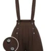 Deep Brown 1940s Buttons Overalls Shorts -Retro Pulse Shop SCHL003498 001 compressed