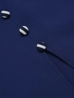 Dark Blue 1960s Buttoned Stripes Dress -Retro Pulse Shop SCHL003502 6 compressed