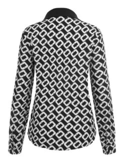 Black 1940s Geometric Patchwork Ribbon Blouse -Retro Pulse Shop SCHL003519 B 01 4