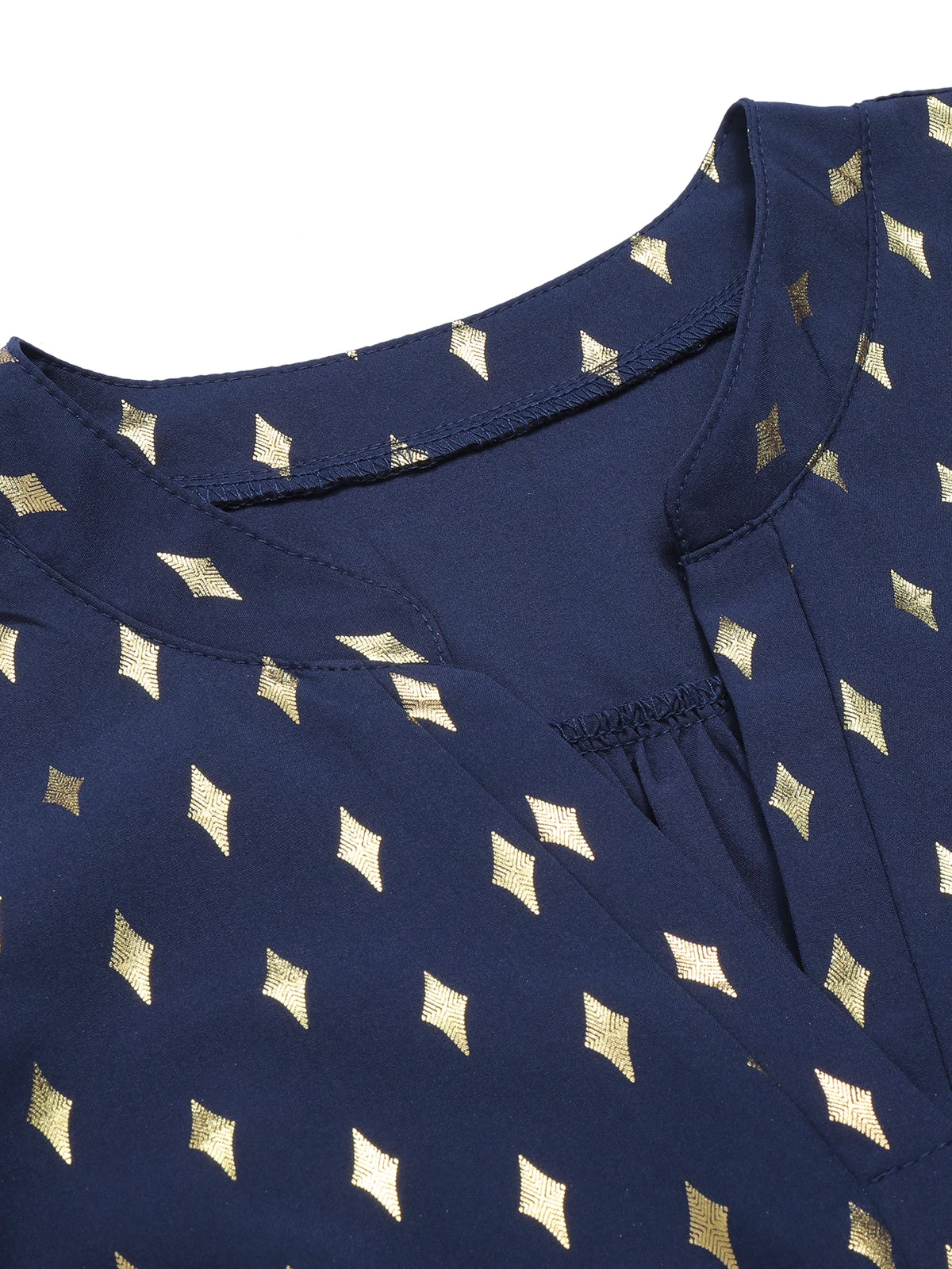 1940s Foil Stamping Stars V-Neck Blouse 21 1940s Foil Stamping Stars V-Neck Blouse - Image 19