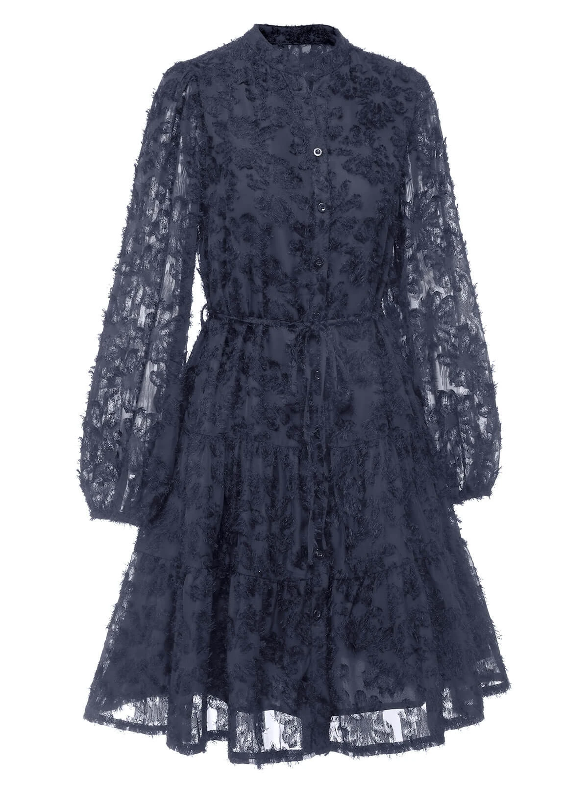 1950s Solid Floral Puff Lace Dress 12 1950s Solid Floral Puff Lace Dress - Image 10