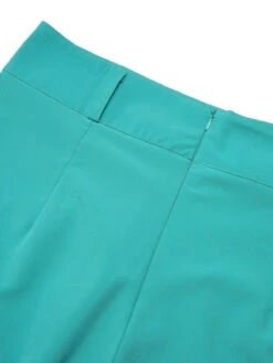 2PCS Blue 1950s Tropical Blouse & Shorts With Belt -Retro Pulse Shop SCHL003536 6