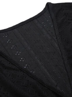 Black 1950s Leopard V-Neck Patchwork Dress 13 Black 1950s Leopard V-Neck Patchwork Dress -Retro Pulse Shop SCHL003551 4