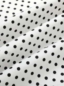 White 1960s Polka Dot Button Pencil Dress -Retro Pulse Shop SCHL003562 6