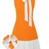 Orange 1960s Crew Bowknot Sleeveless Dress -Retro Pulse Shop SCHL003564 01 compressed