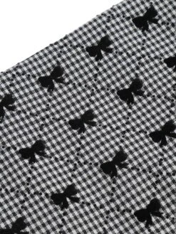 Black 1950s Bow Button Patchwork Strap Romper -Retro Pulse Shop SCHL003586 6