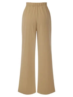 Khaki 1940s High Waist Wide Leg Pants -Retro Pulse Shop SCHL003604 3