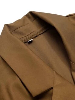 Brown 1960s Solid Lapel Blazer Jacket -Retro Pulse Shop SCHL003610 4