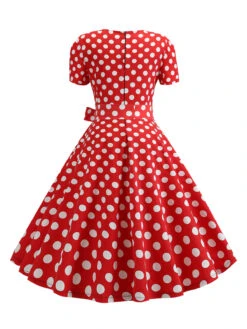 1950s Square Neck Short Sleeves Dress 28 1950s Square Neck Short Sleeves Dress -Retro Pulse Shop SCHL003641 PAT 3