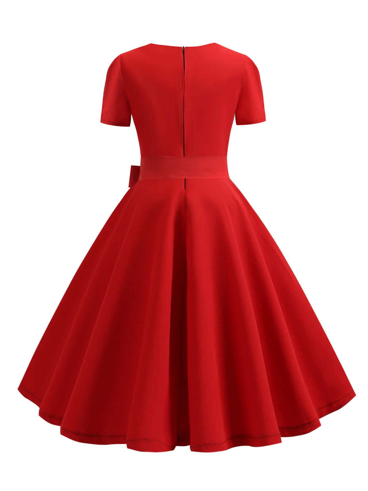 1950s Square Neck Short Sleeves Dress 16 1950s Square Neck Short Sleeves Dress - Image 14