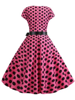 1950s Polka Dot Cap Sleeved Dress -Retro Pulse Shop SCHL003648 RR 2