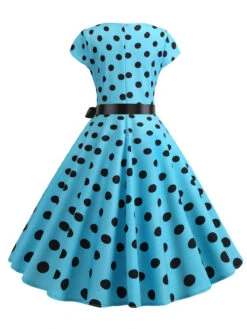1950s Polka Dot Cap Sleeved Dress -Retro Pulse Shop SCHL003648 SB 2