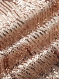 Rose Gold 1920s Geometric Sequined Fishtail Dress -Retro Pulse Shop SCHL003672 6