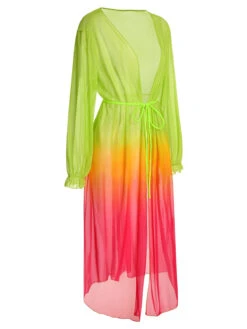 [Plus Size] Multicolor 1960s Gradient Color Long Cover Up -Retro Pulse Shop SCHL003675 MC 01 3