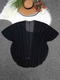 [Plus Size] Black 1960s Solid Dolman Sleeve Loose Cover Up -Retro Pulse Shop SCHL003676 1 1