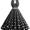 1950s Halter Polka Dot Print Swing Dress -Retro Pulse Shop SCHL003697 B 1