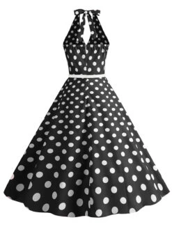 1950s Halter Polka Dot Print Swing Dress -Retro Pulse Shop SCHL003697 B 3