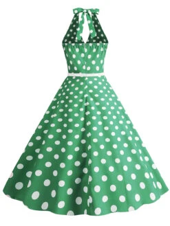 1950s Halter Polka Dot Print Swing Dress -Retro Pulse Shop SCHL003697 G 3