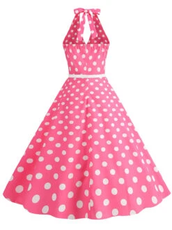 1950s Halter Polka Dot Print Swing Dress -Retro Pulse Shop SCHL003697 P 3
