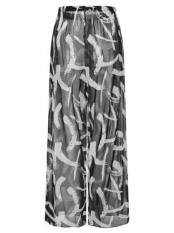 [Plus Size] Black 1930s Random Strokes Sheer Pants -Retro Pulse Shop SCHL003699 2