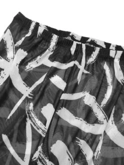 [Plus Size] Black 1930s Random Strokes Sheer Pants -Retro Pulse Shop SCHL003699 5