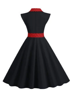1950s Contrast Polka Dots Bowknot Belted Dress -Retro Pulse Shop SCHL003737 B 2
