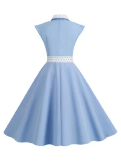 1950s Contrast Polka Dots Bowknot Belted Dress -Retro Pulse Shop SCHL003737 SB 2