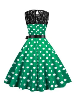 1950s Polka Dot Lace Patchwork Dress -Retro Pulse Shop SCHL003741 G 3