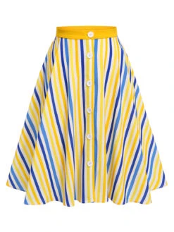 2PCS 1950s Yellow White Blue Striped Romper & Skirt -Retro Pulse Shop SCHL003761 1 6460a008 b493 4ceb a0e5 ea5eed5cad2f