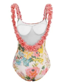 1930s 3D Floral Strap Backless One-Piece Swimsuit -Retro Pulse Shop SCHL003770 MC 1 4 compressed