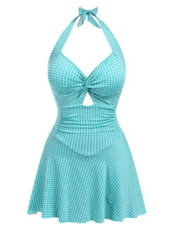 Light Green 1930s Plaid Halter One-Piece Swimsuit -Retro Pulse Shop SCHL003783 1 d4f31c5e 846c 4922 9fd5 157028687eb6 1