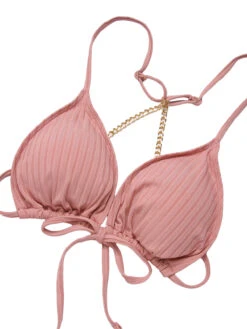 [Plus Size] Pink 1950s Solid Pleated Bikini Set -Retro Pulse Shop SCHL003793 4