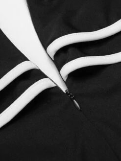 Black 1930s Ruffle Lapel Bootcut Jumpsuit -Retro Pulse Shop SCHL003799 B 01 6