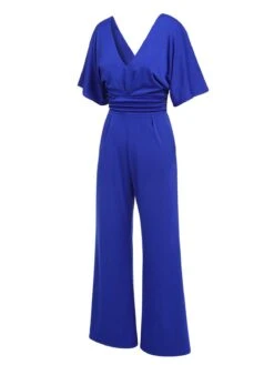 1930s V-Neck Knitted Solid Jumpsuit 15 1930s V-Neck Knitted Solid Jumpsuit -Retro Pulse Shop SCHL003800 RBL 6 5 compressed