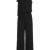 [Pre-Sale] Black 1930s Solid Stand Collar Tie-Up Jumpsuit -Retro Pulse Shop SCHL003803 1