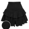 Black 1950s Ruffles Solid Shorts -Retro Pulse Shop SCHL003808 B 01 1