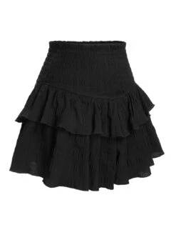 Black 1950s Ruffles Solid Shorts -Retro Pulse Shop SCHL003808 B 01 3