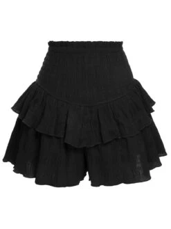 Black 1950s Ruffles Solid Shorts -Retro Pulse Shop SCHL003808 B 01 4