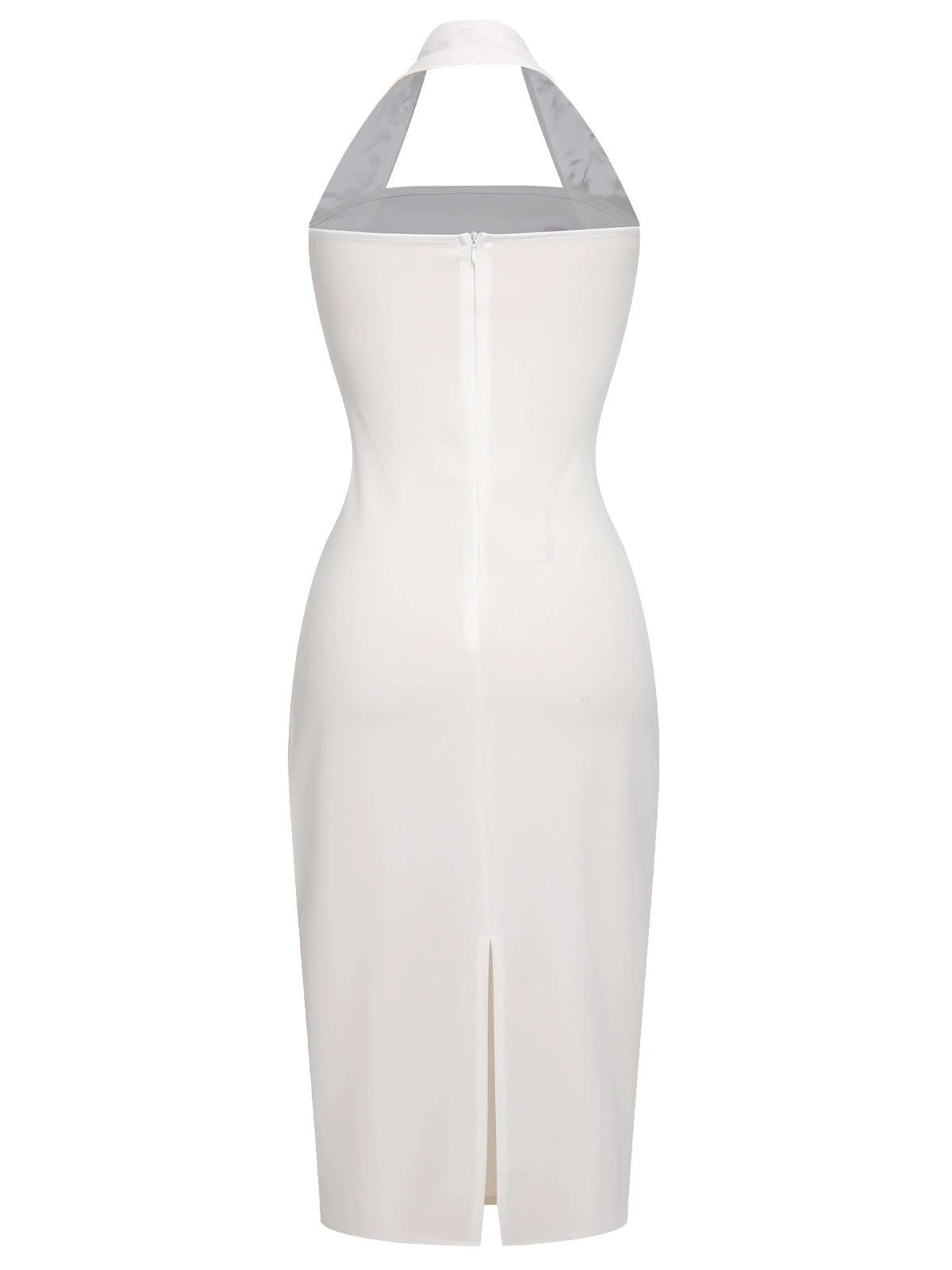 White 1960s Halter Rose Wrap Dress 6 White 1960s Halter Rose Wrap Dress - Image 4