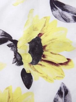 Multicolor 1960s Floral Sunflower V-Ausschnitt Dress -Retro Pulse Shop SCHL003853 MC 01 5