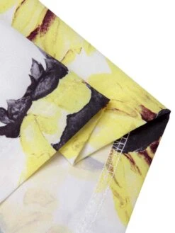 Multicolor 1960s Floral Sunflower V-Ausschnitt Dress -Retro Pulse Shop SCHL003853 MC 01 7