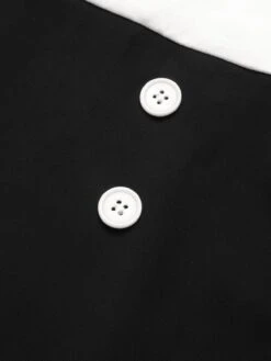 White & Black 1950s Deep-V Halter Romper -Retro Pulse Shop SCHL003874 6