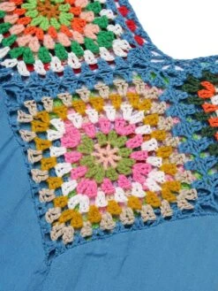 Blue 1960s Bohemian Cover Up -Retro Pulse Shop SCHL003884 BL 1 4