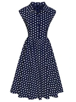 1950s Lapel Polka Dots Sleeveless Dress -Retro Pulse Shop SCHL003892 DBL 7 1 compressed