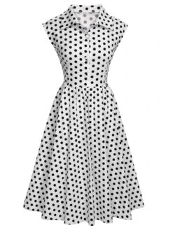 1950s Lapel Polka Dots Sleeveless Dress -Retro Pulse Shop SCHL003892 W 5 1 compressed