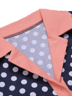 Dark Blue 1950s Polka Dot Lapel Dress -Retro Pulse Shop SCHL003915 DBL 1 4